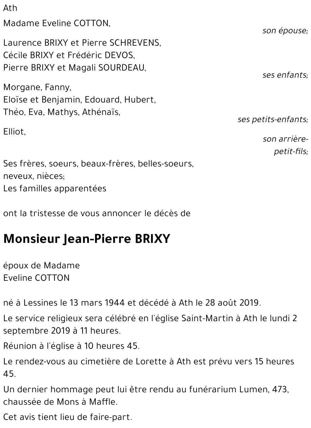 Jean-Pierre BRIXY
