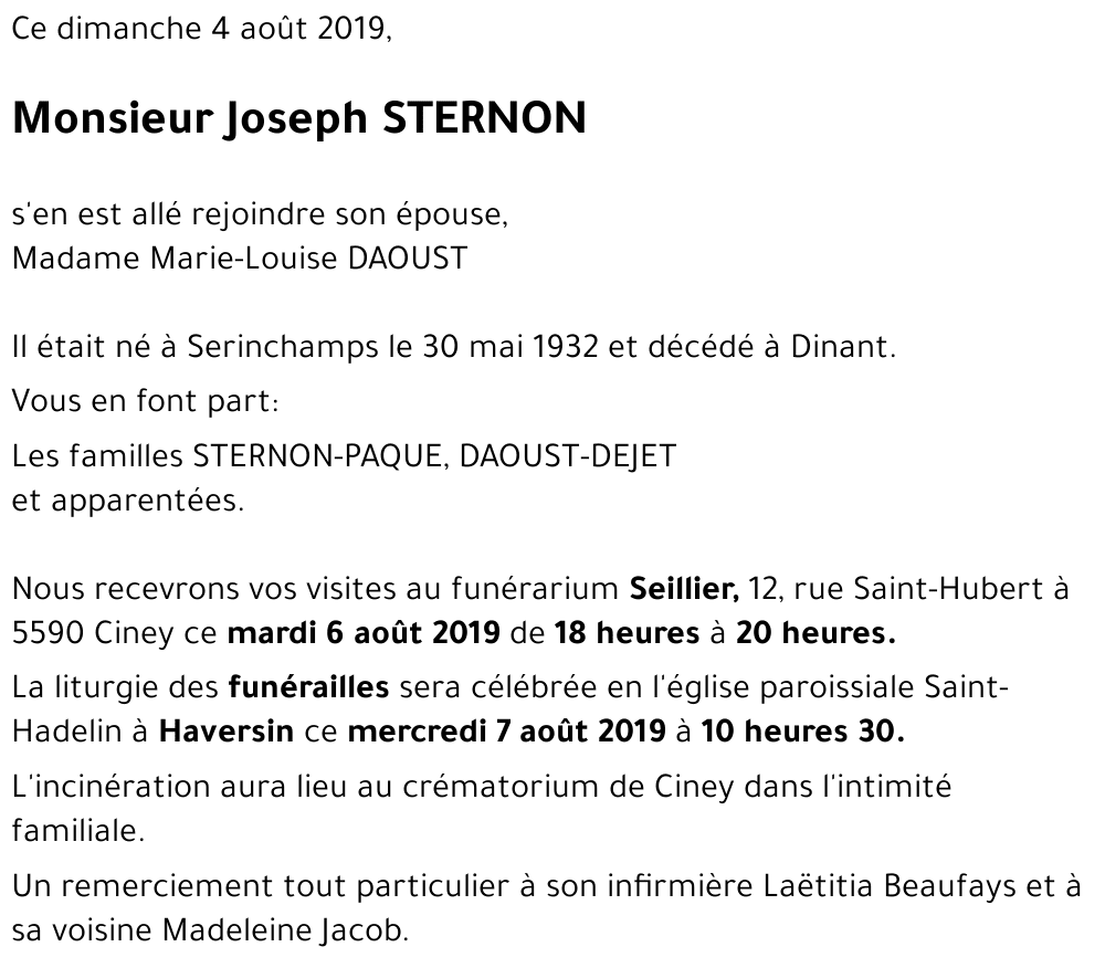 Joseph STERNON