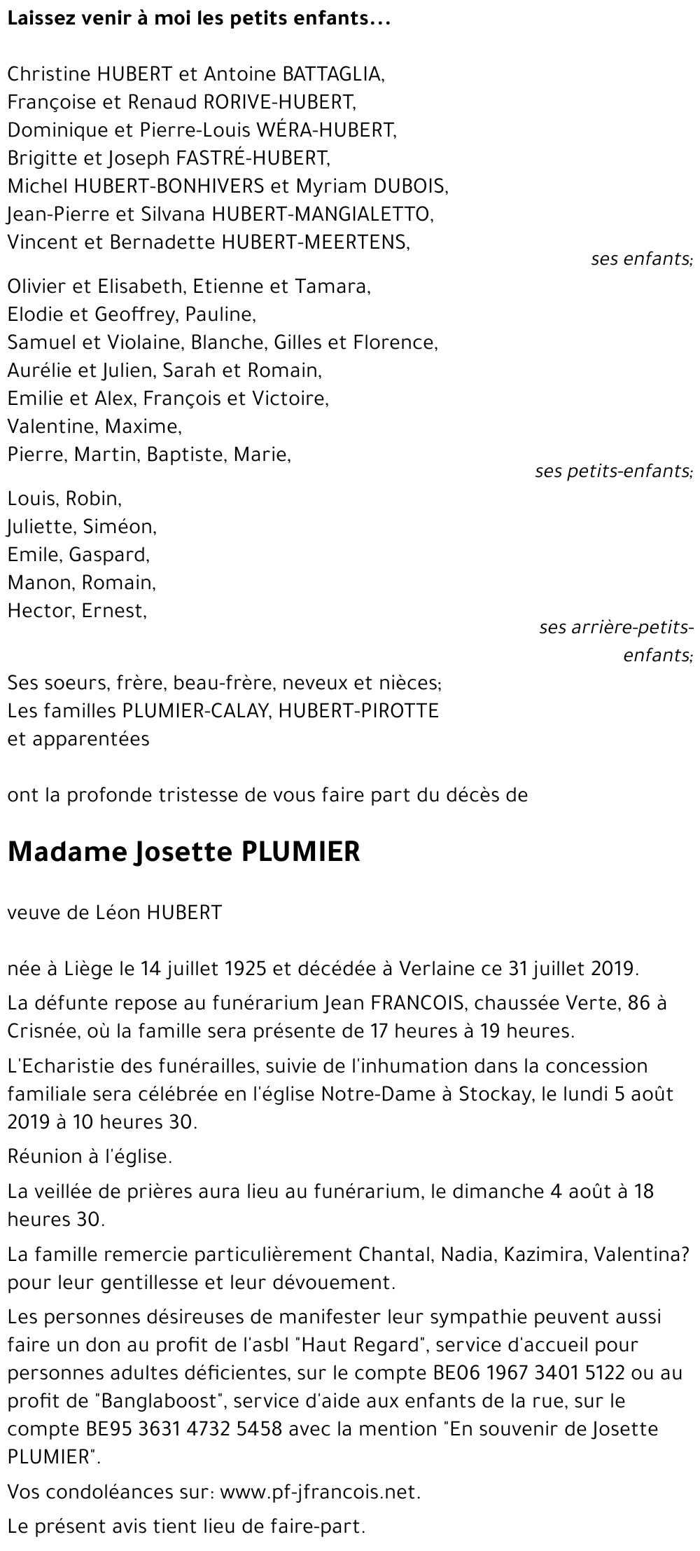 Josette PLUMIER