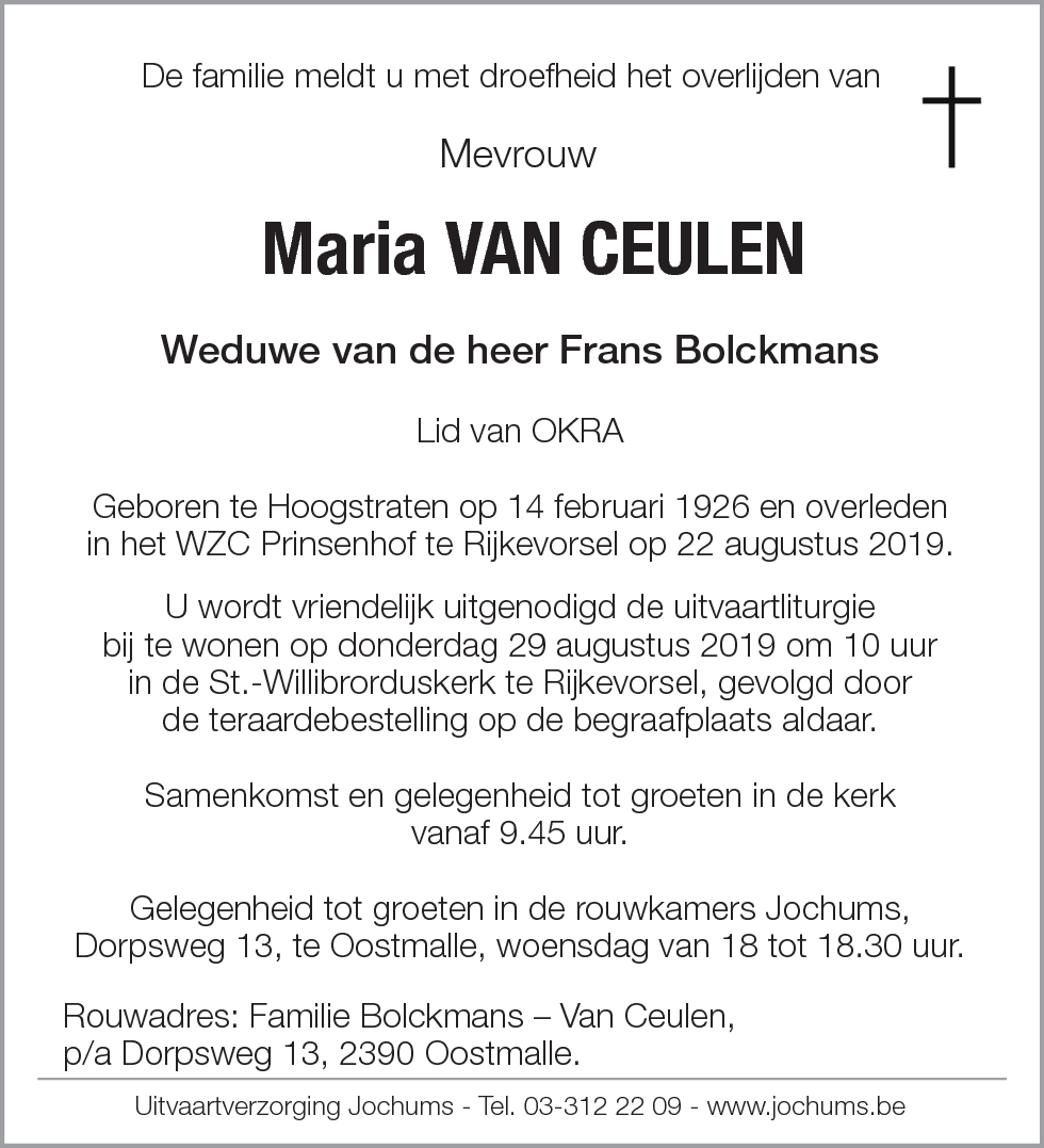 Maria Van Ceulen
