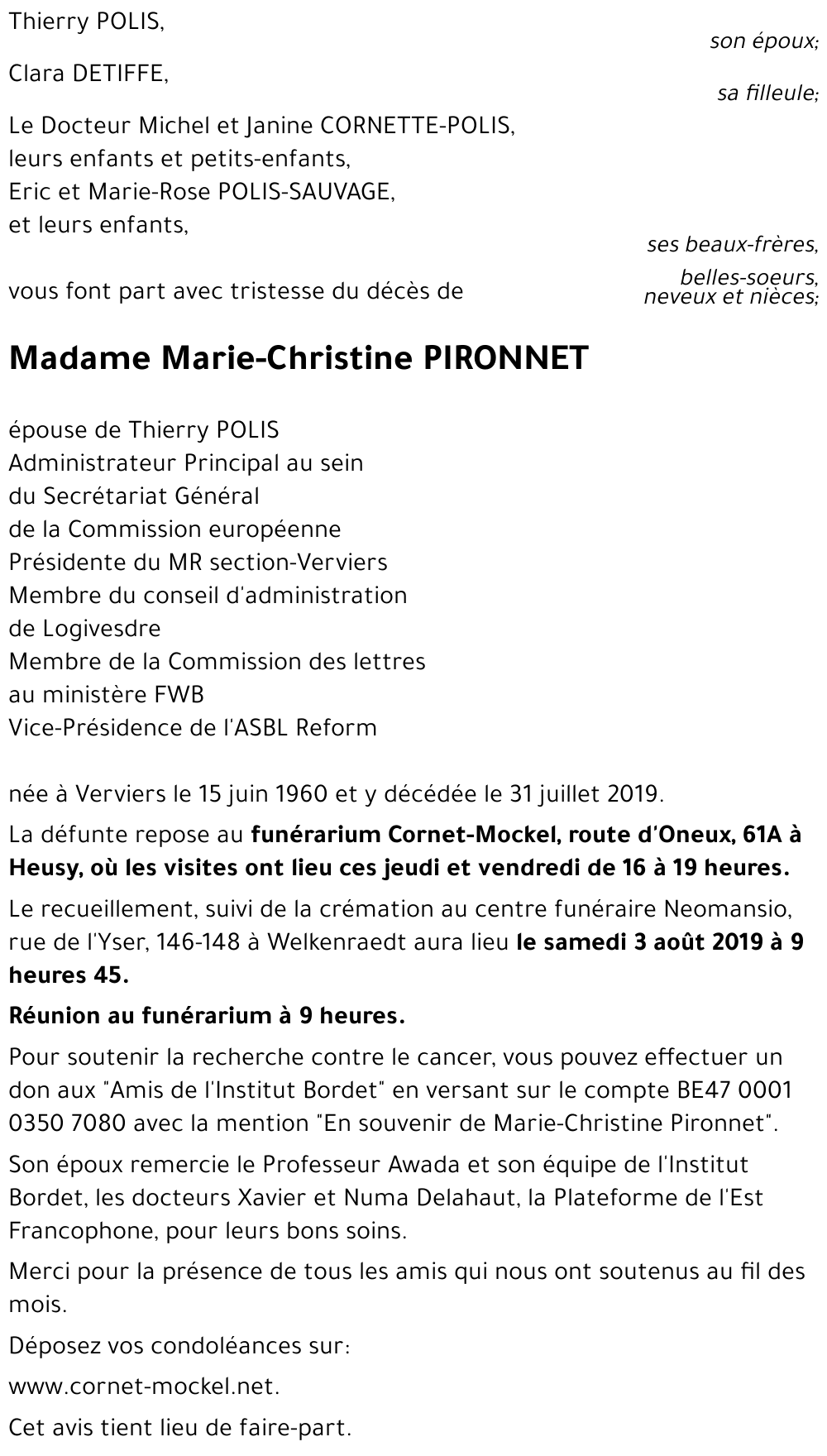 Marie-Christine PIRONNET