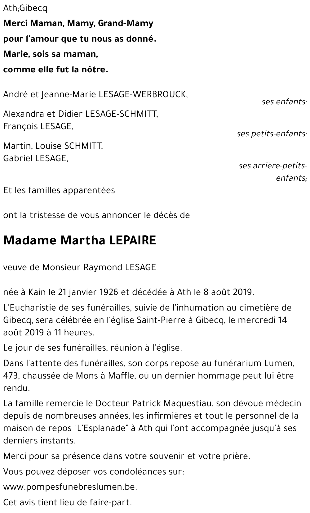 Martha LEPAIRE