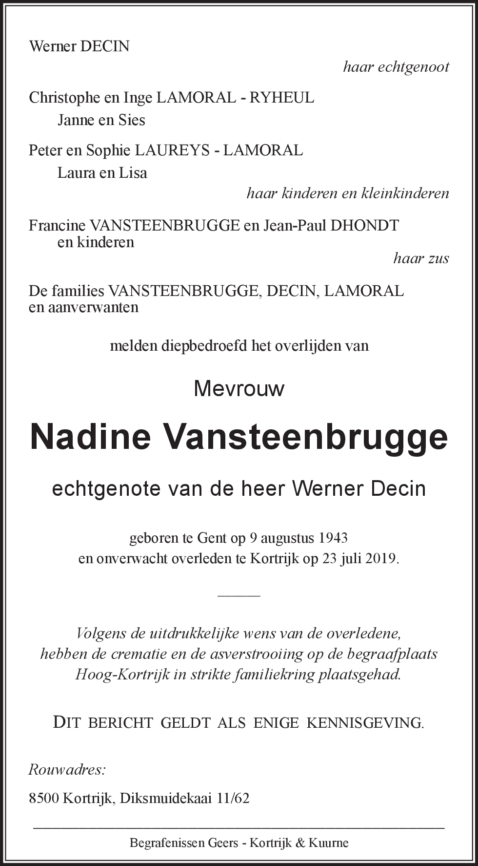 Nadine VANSTEENBRUGGE