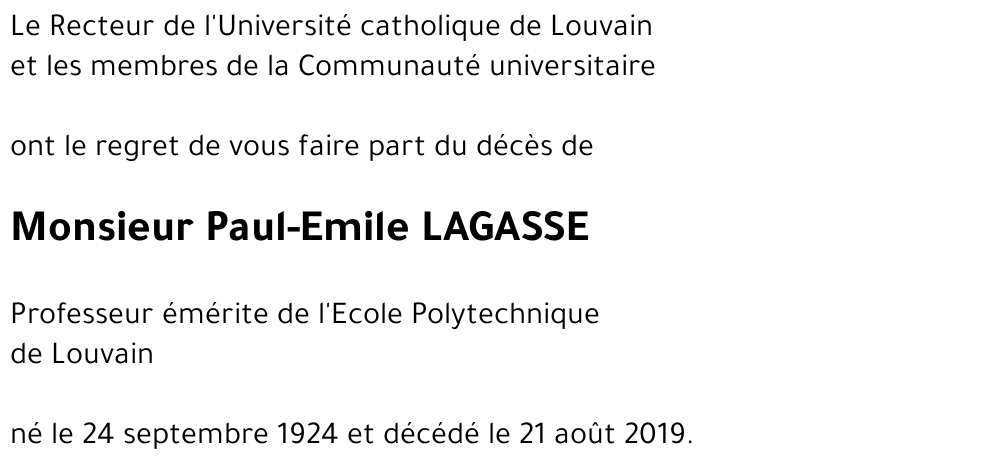 Paul-Emile LAGASSE