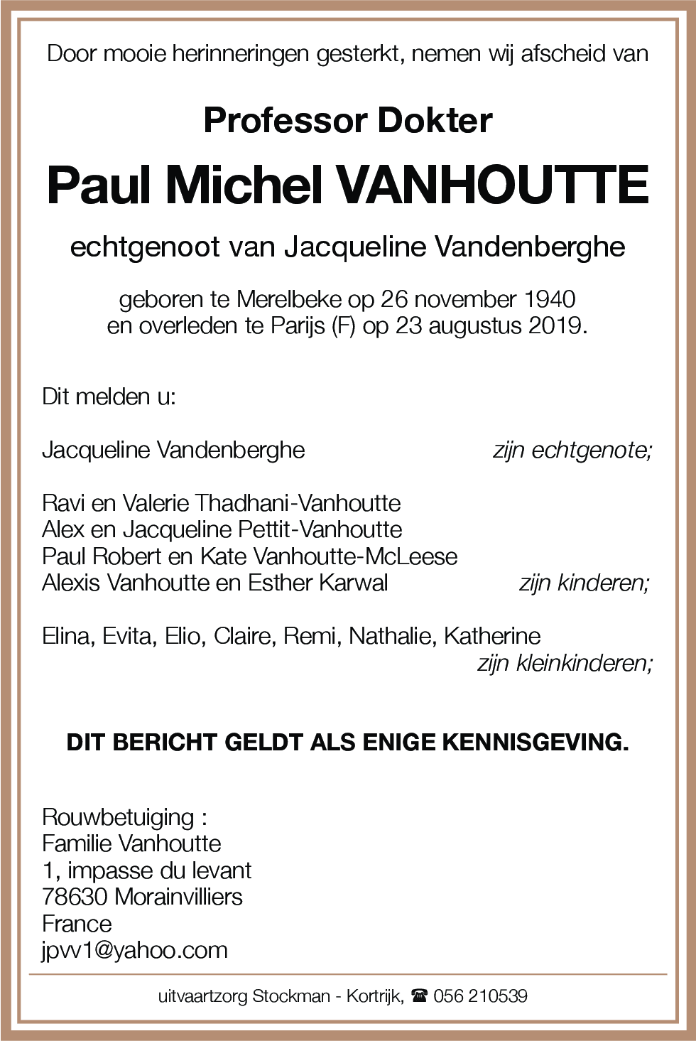Paul Michel Vanhoutte