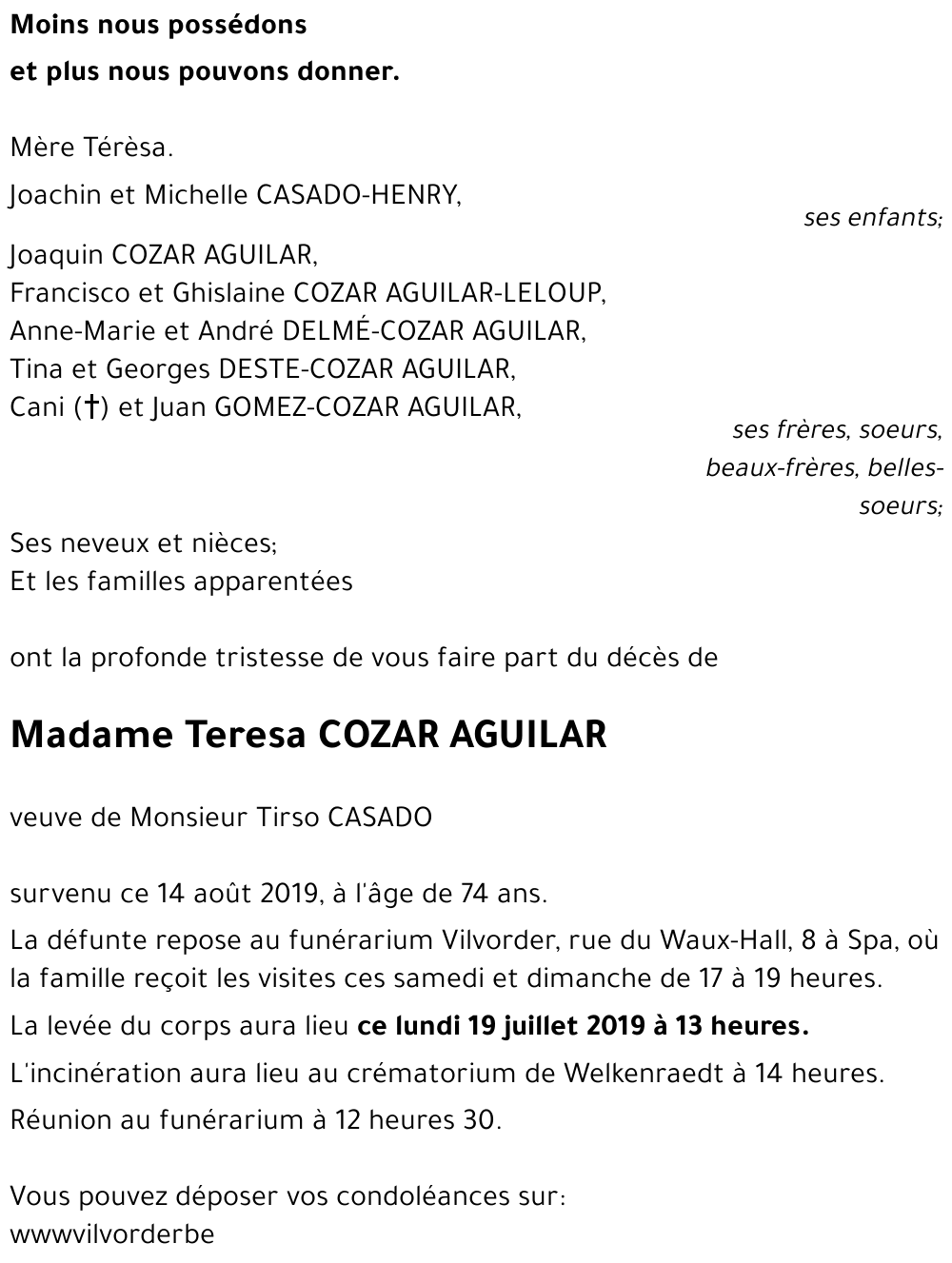 Teresa COZAR AGUILAR