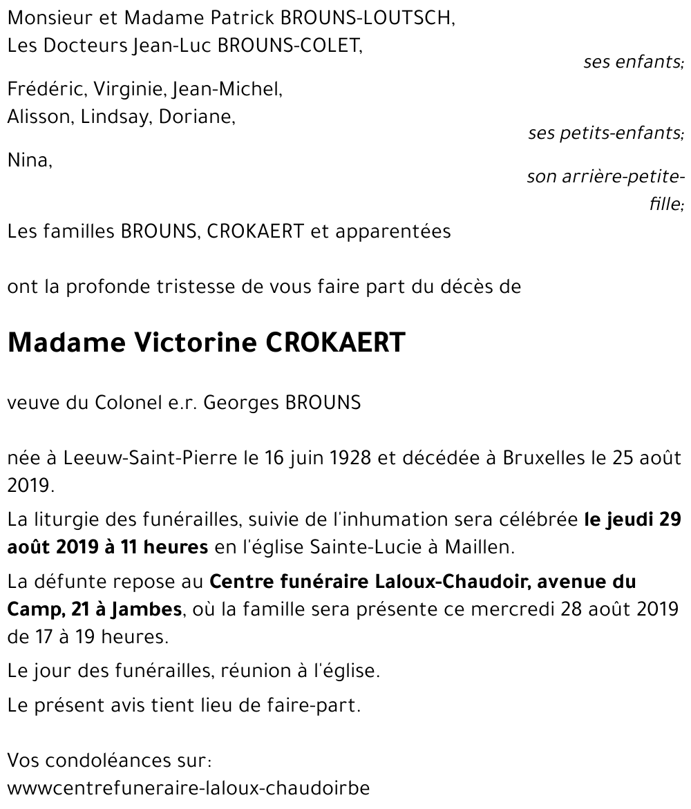 Victorine CROKAERT