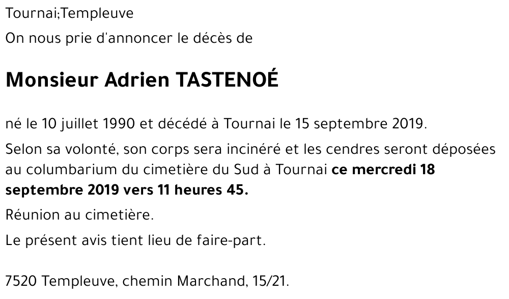 Adrien TASTENOÉ