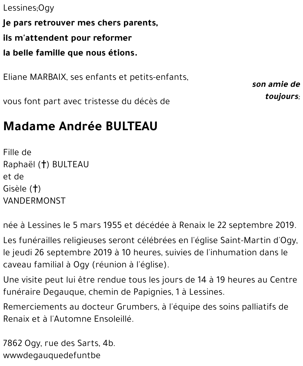 Andrée BULTEAU