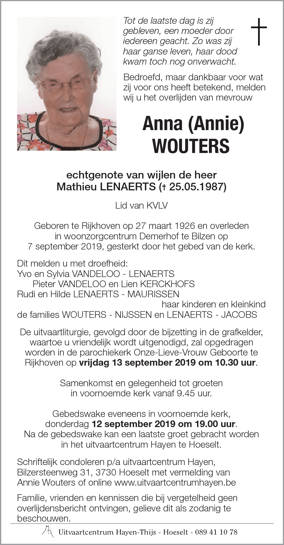 Anna (Annie) WOUTERS