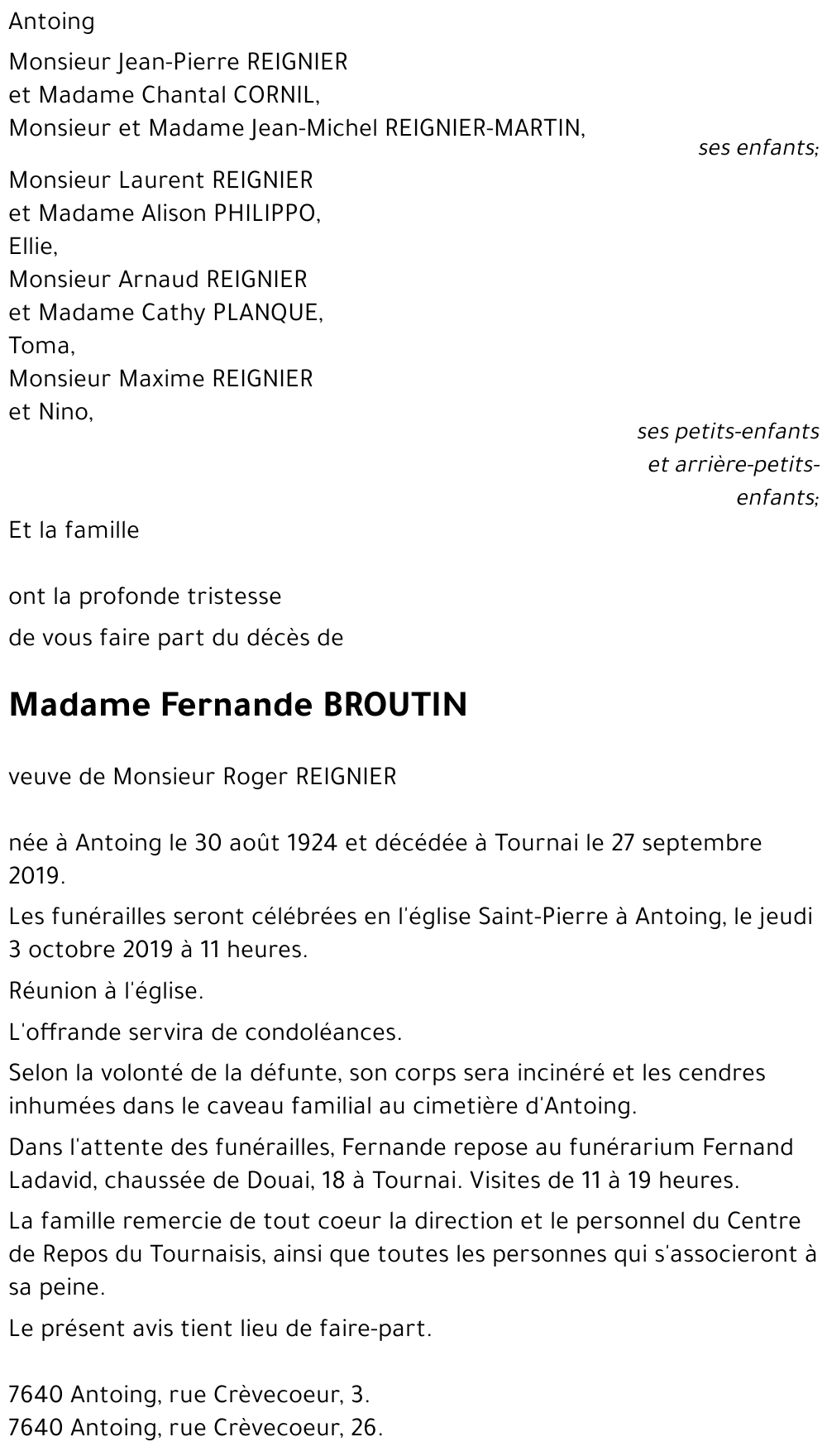 Fernande BROUTIN