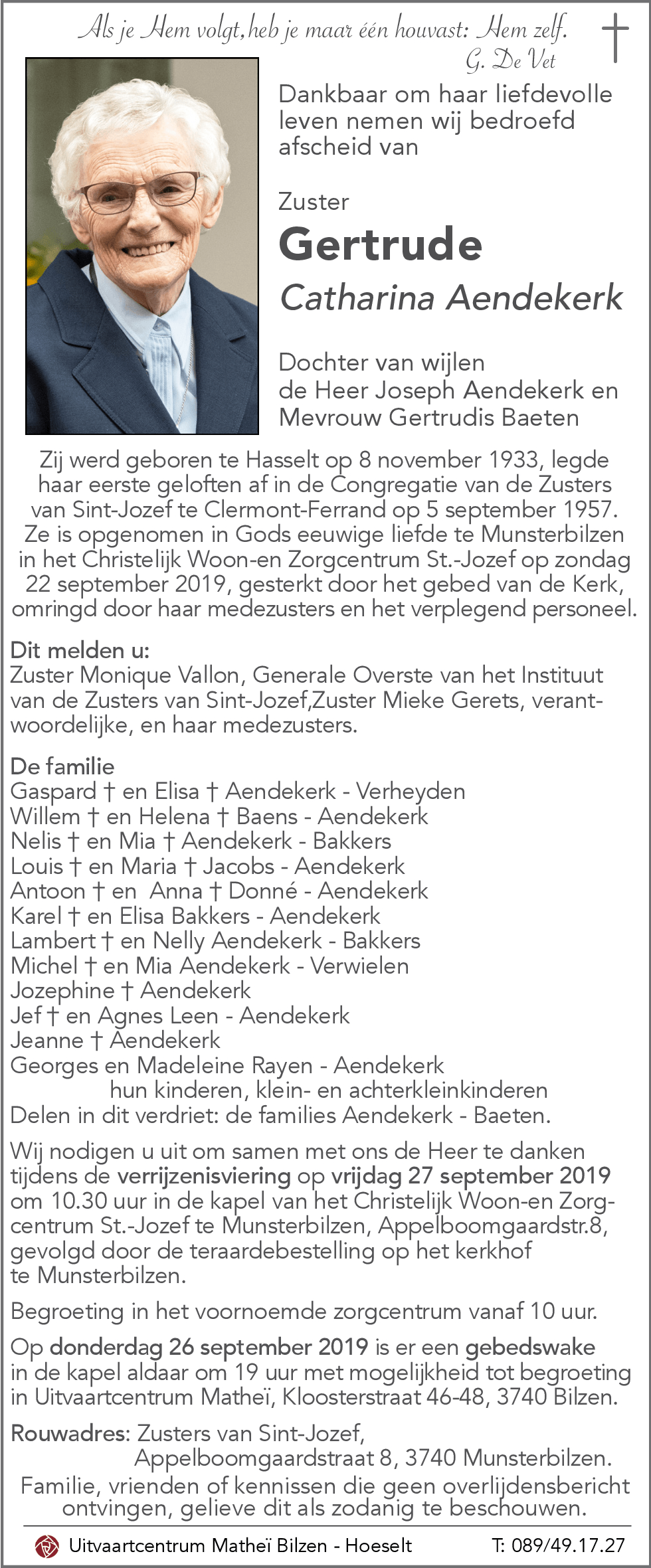 Gertrude CATHARINA AENDEKERK