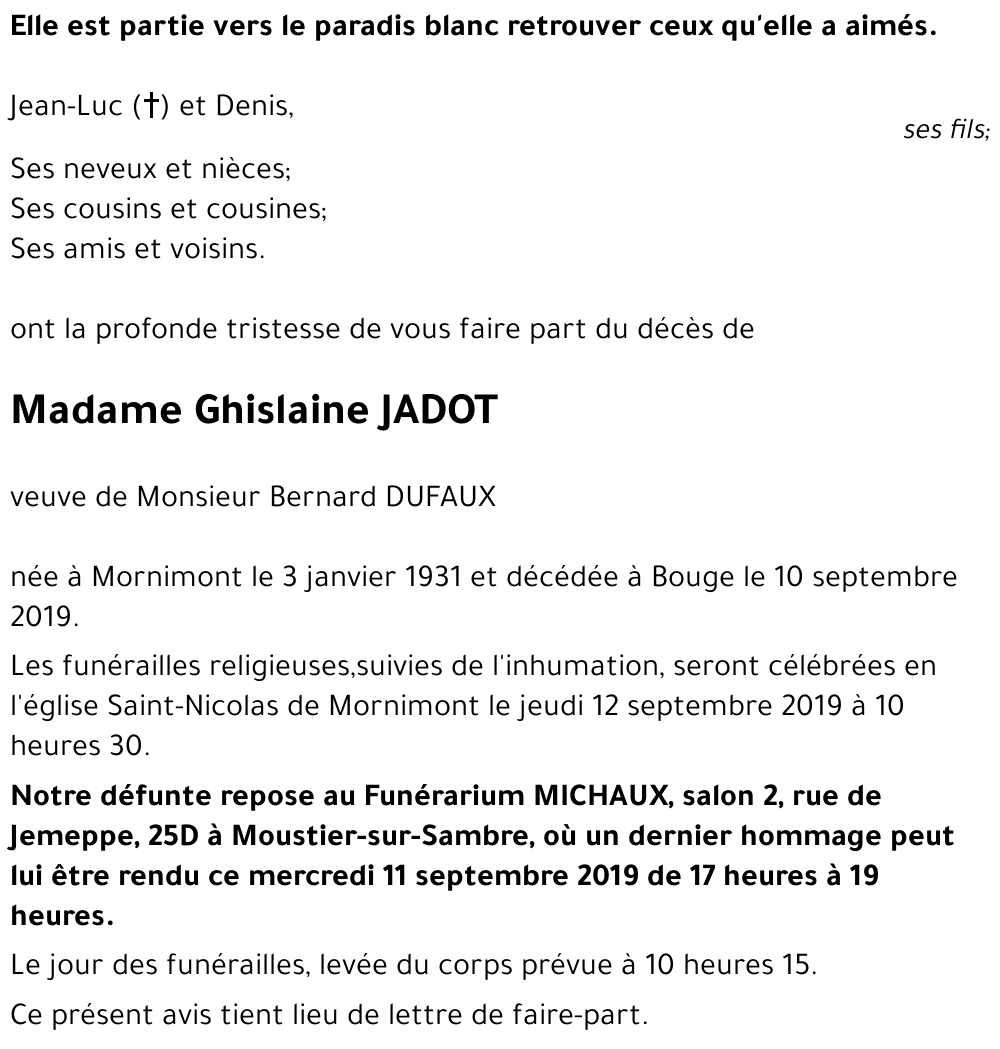 Ghislaine JADOT