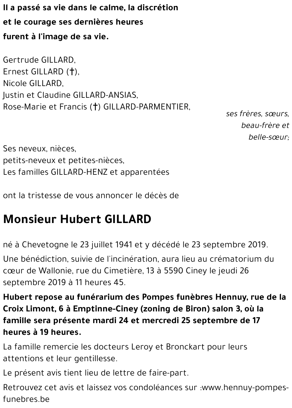 Hubert GILLARD