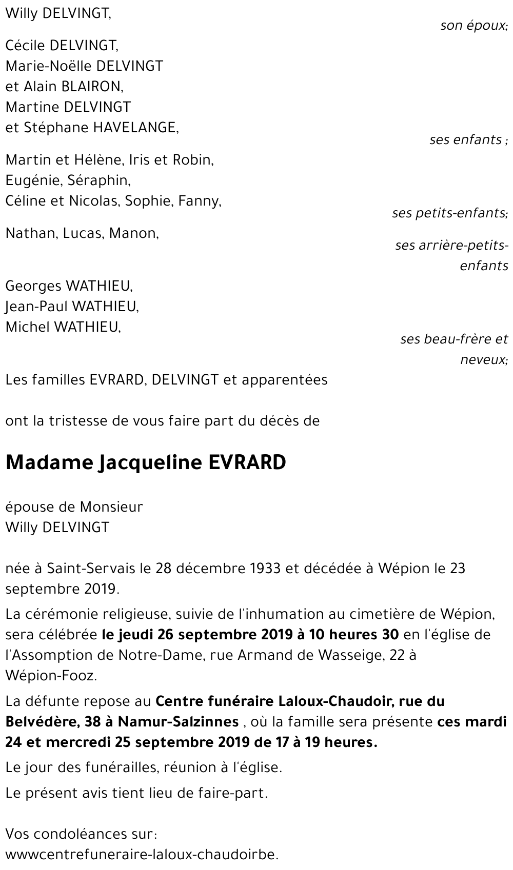 Jacqueline EVRARD