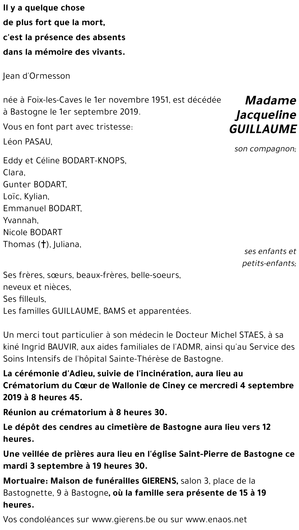 Jacqueline GUILLAUME