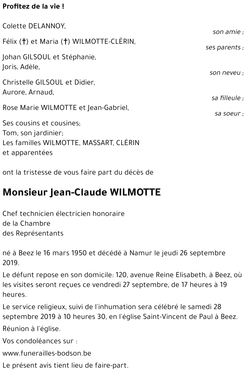 Jean-Claude WILMOTTE