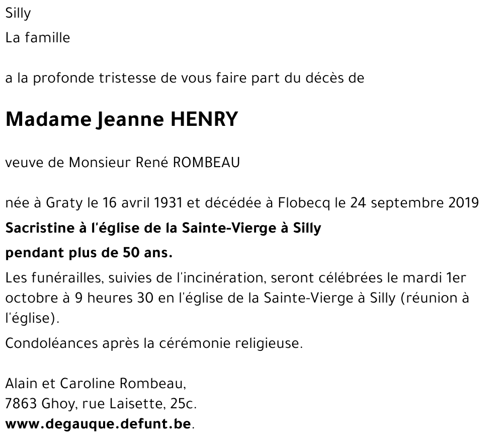 Jeanne HENRY