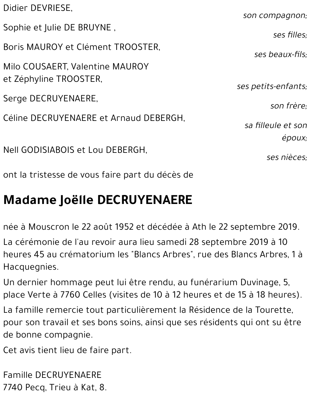 Joëlle DECRUYENAERE