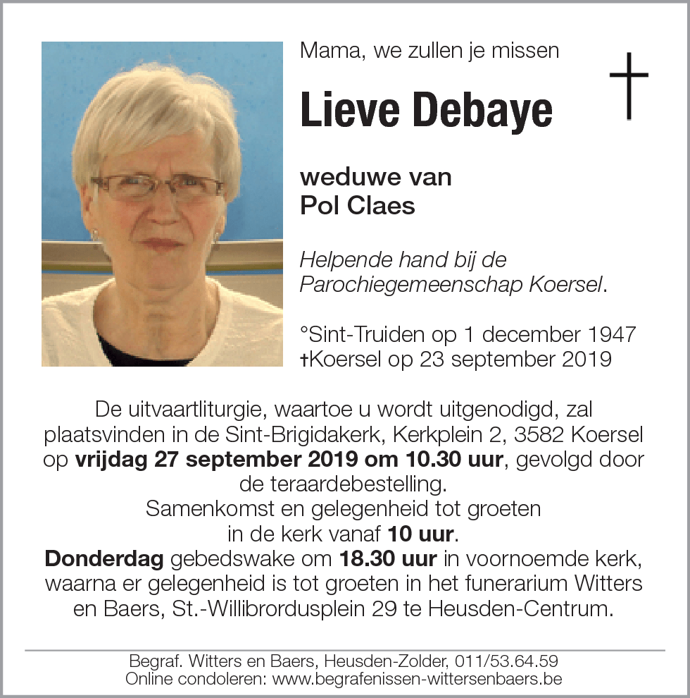 Lieve Debaye
