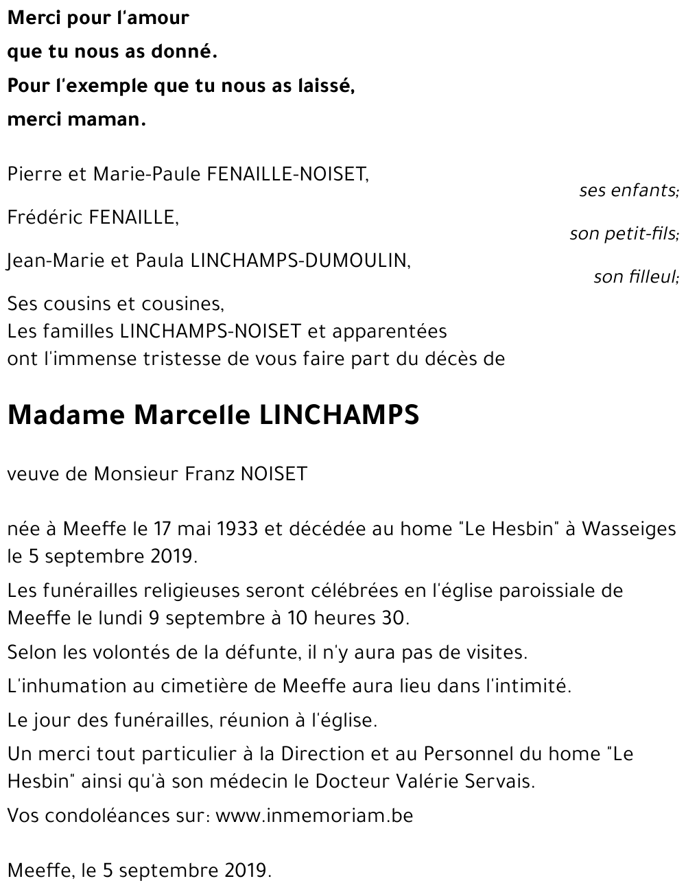 Marcelle LINCHAMPS
