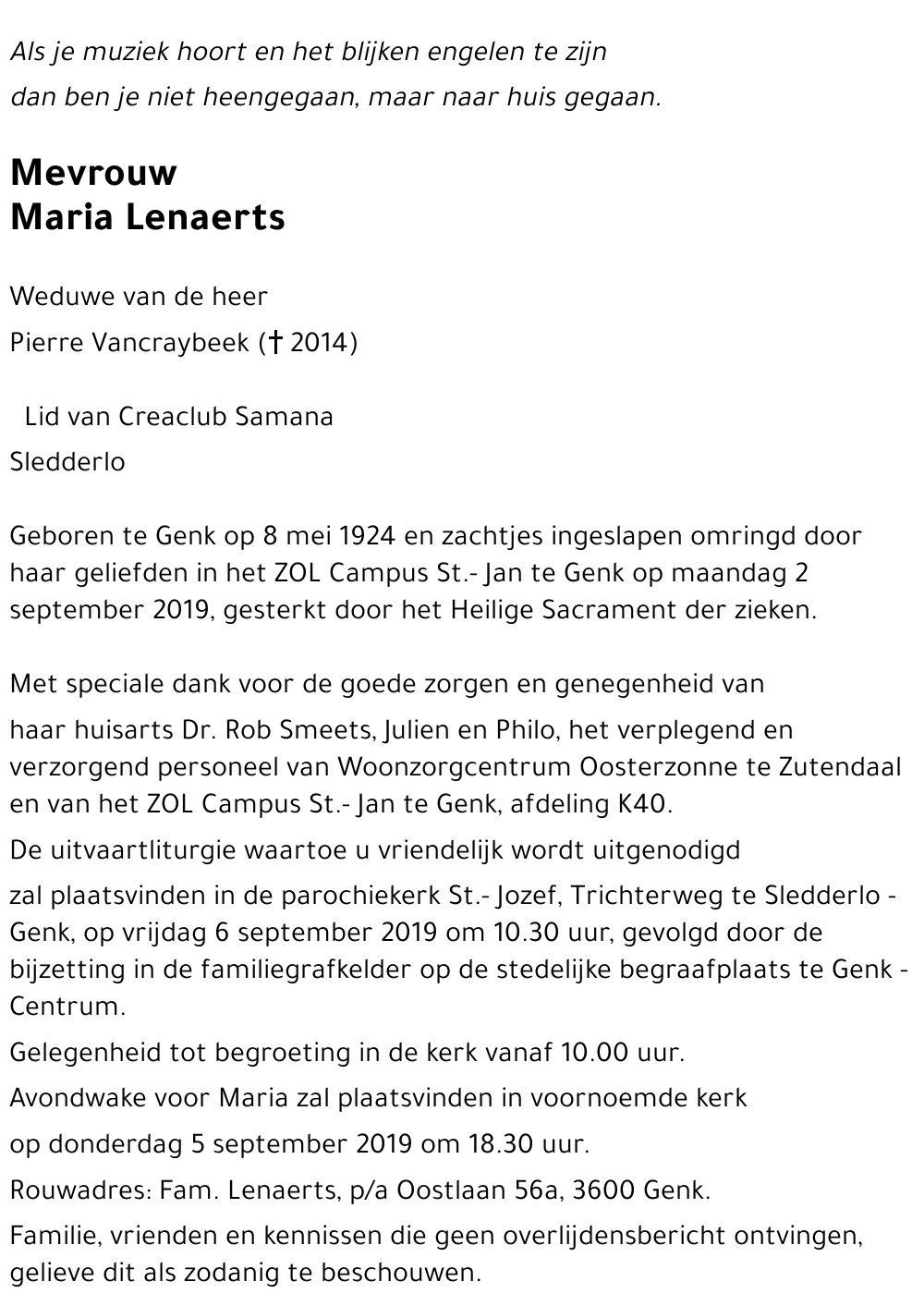 Maria Lenaerts