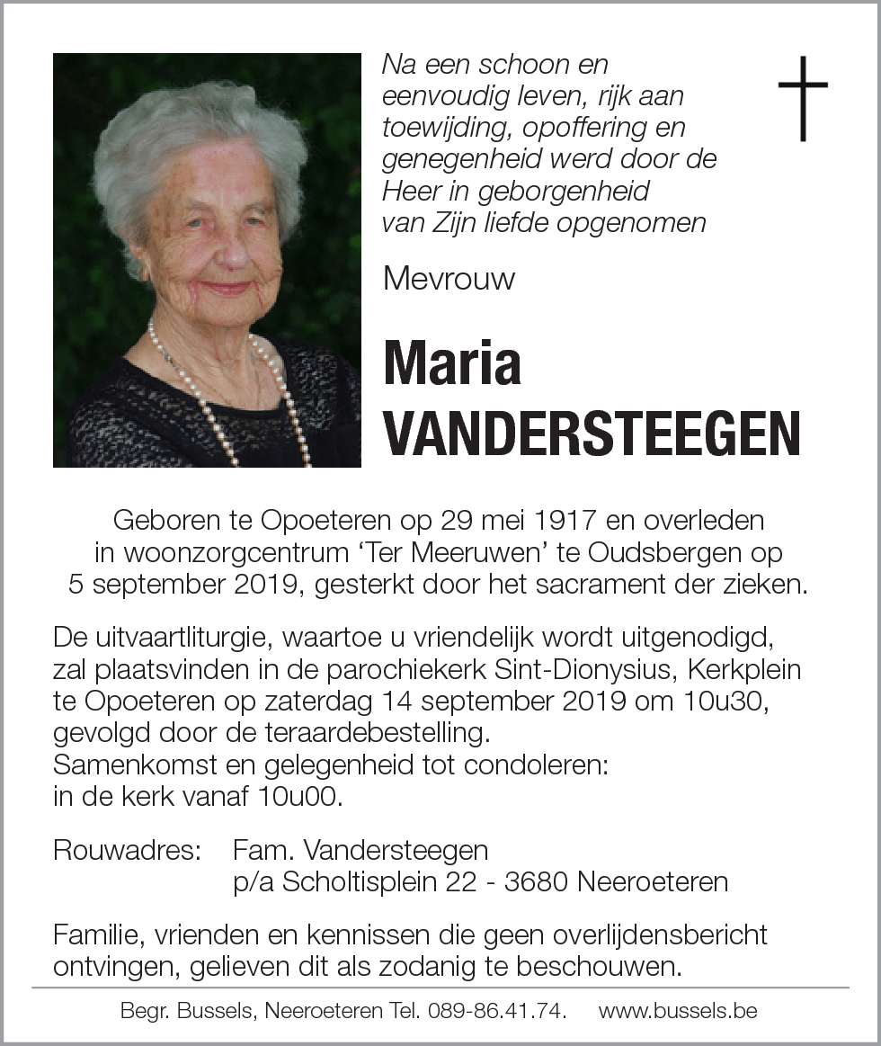 Maria VANDERSTEEGEN