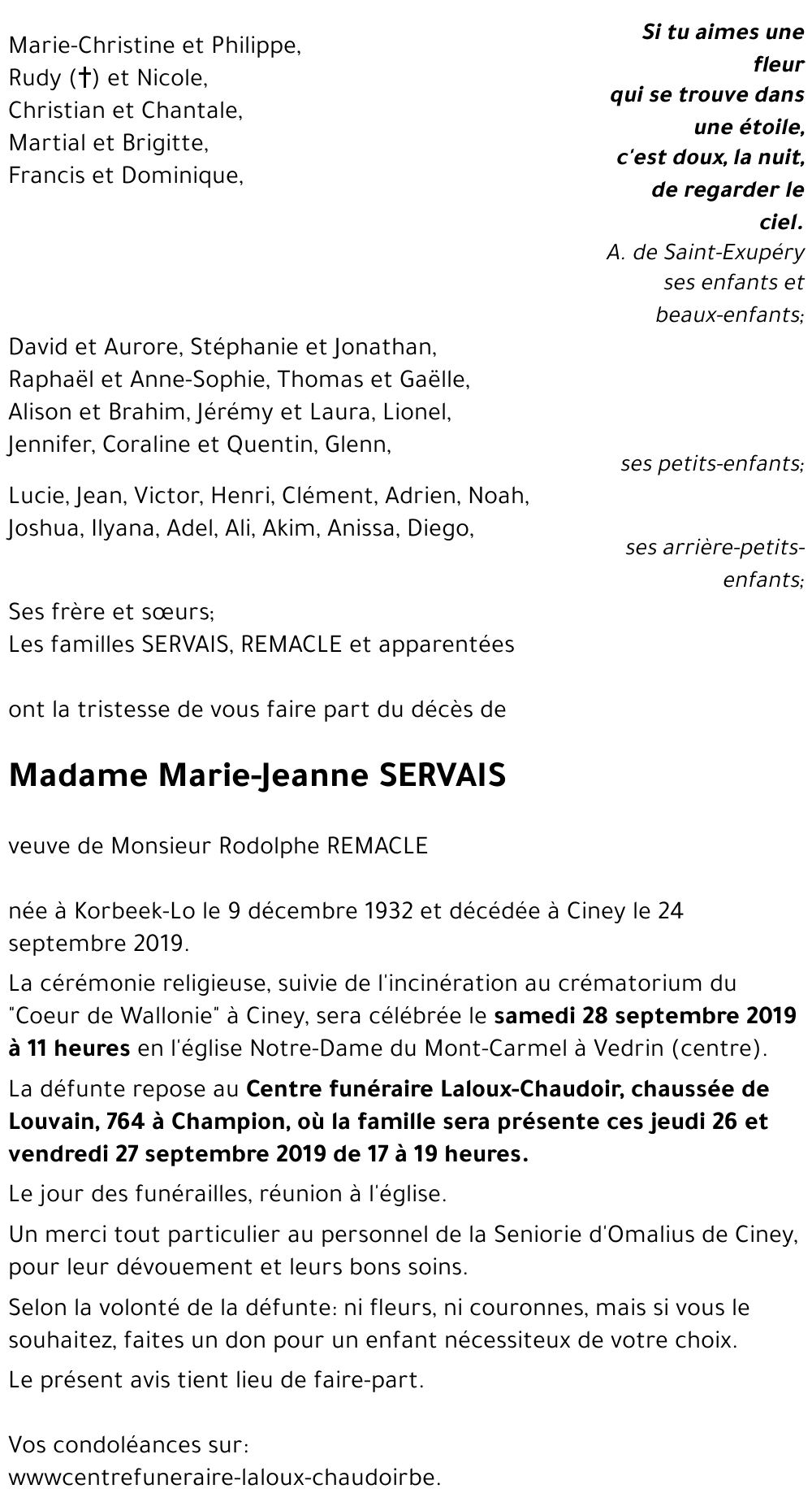 Marie-Jeanne SERVAIS