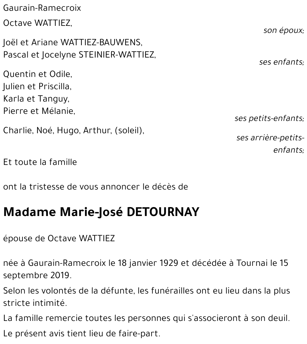 Marie-José DETOURNAY