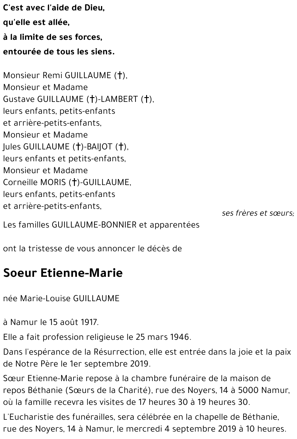 Marie-Louise GUILLAUME