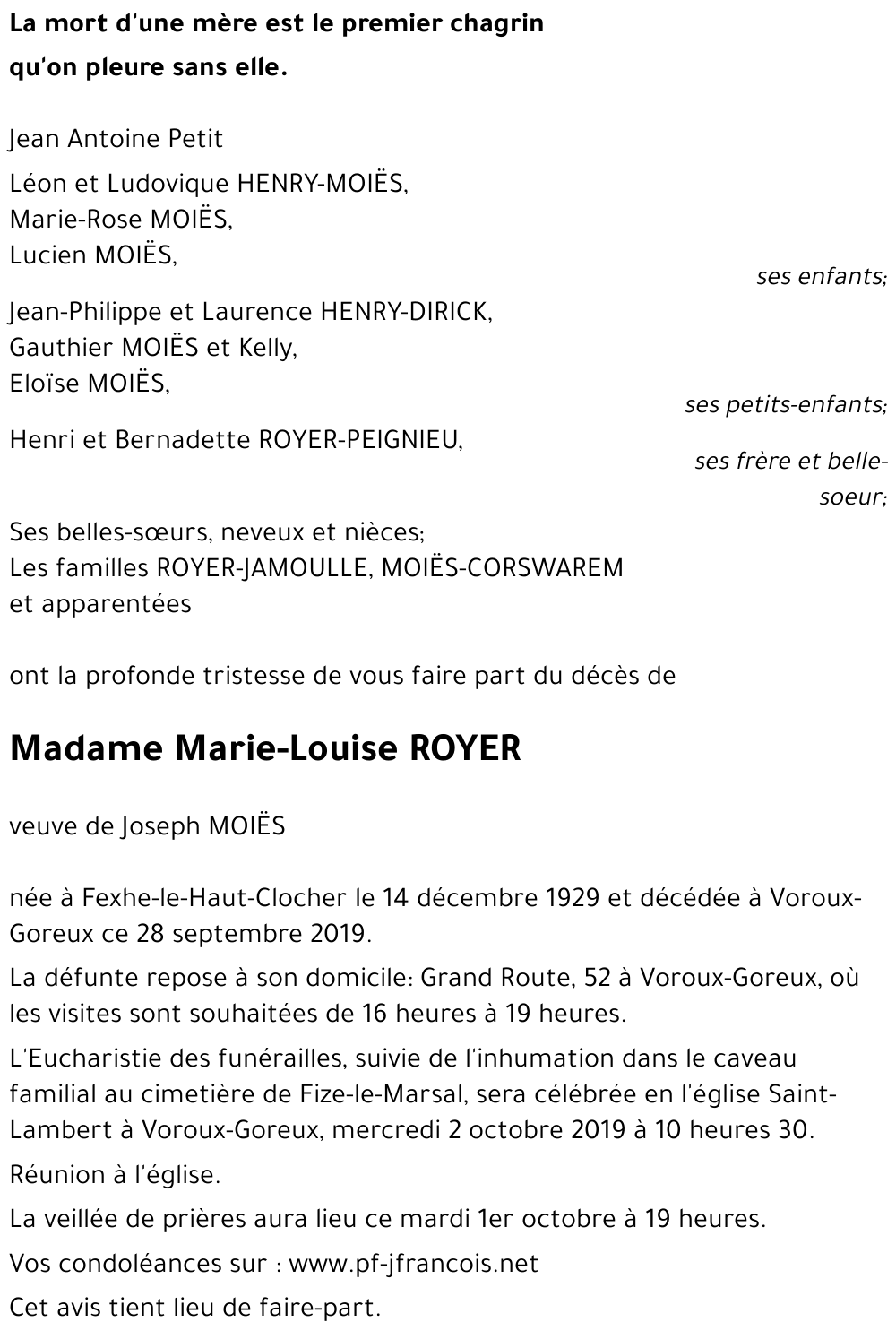Marie-Louise ROYER