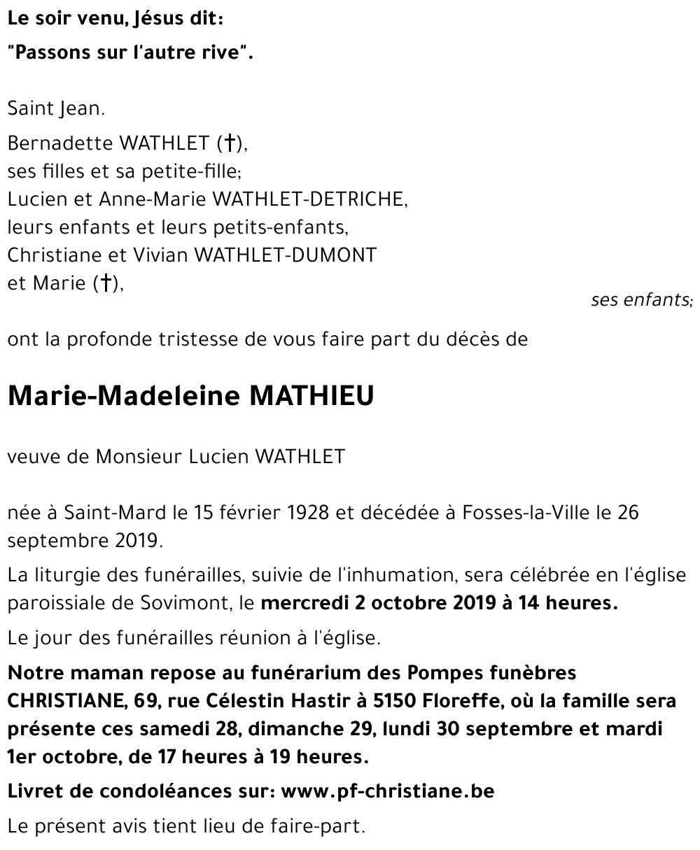 Marie-Madeleine MATHIEU