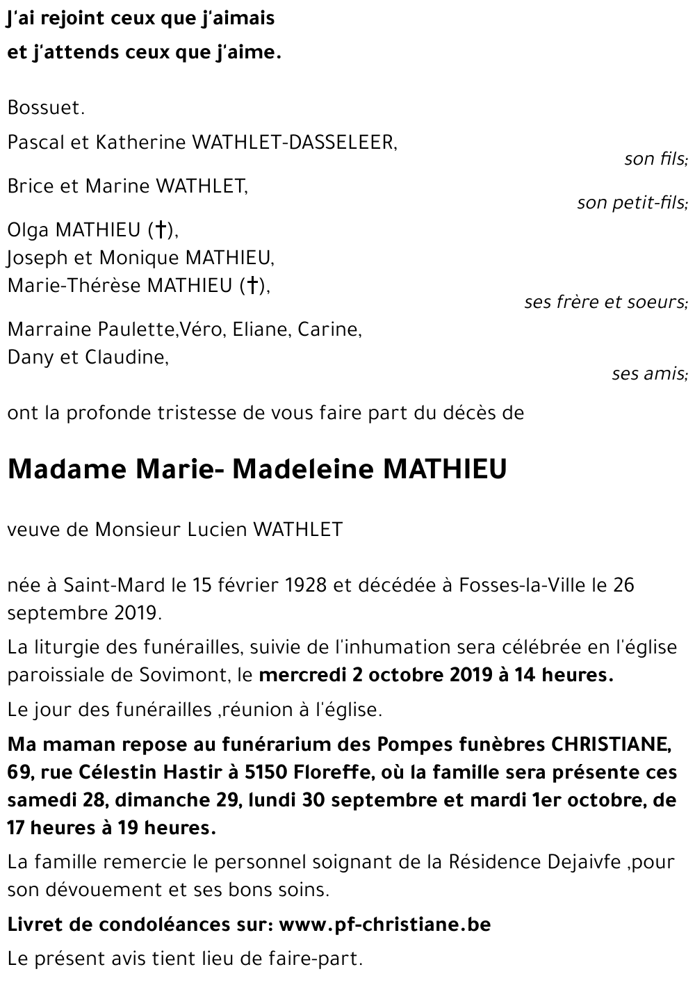 Marie-Madeleine MATHIEU