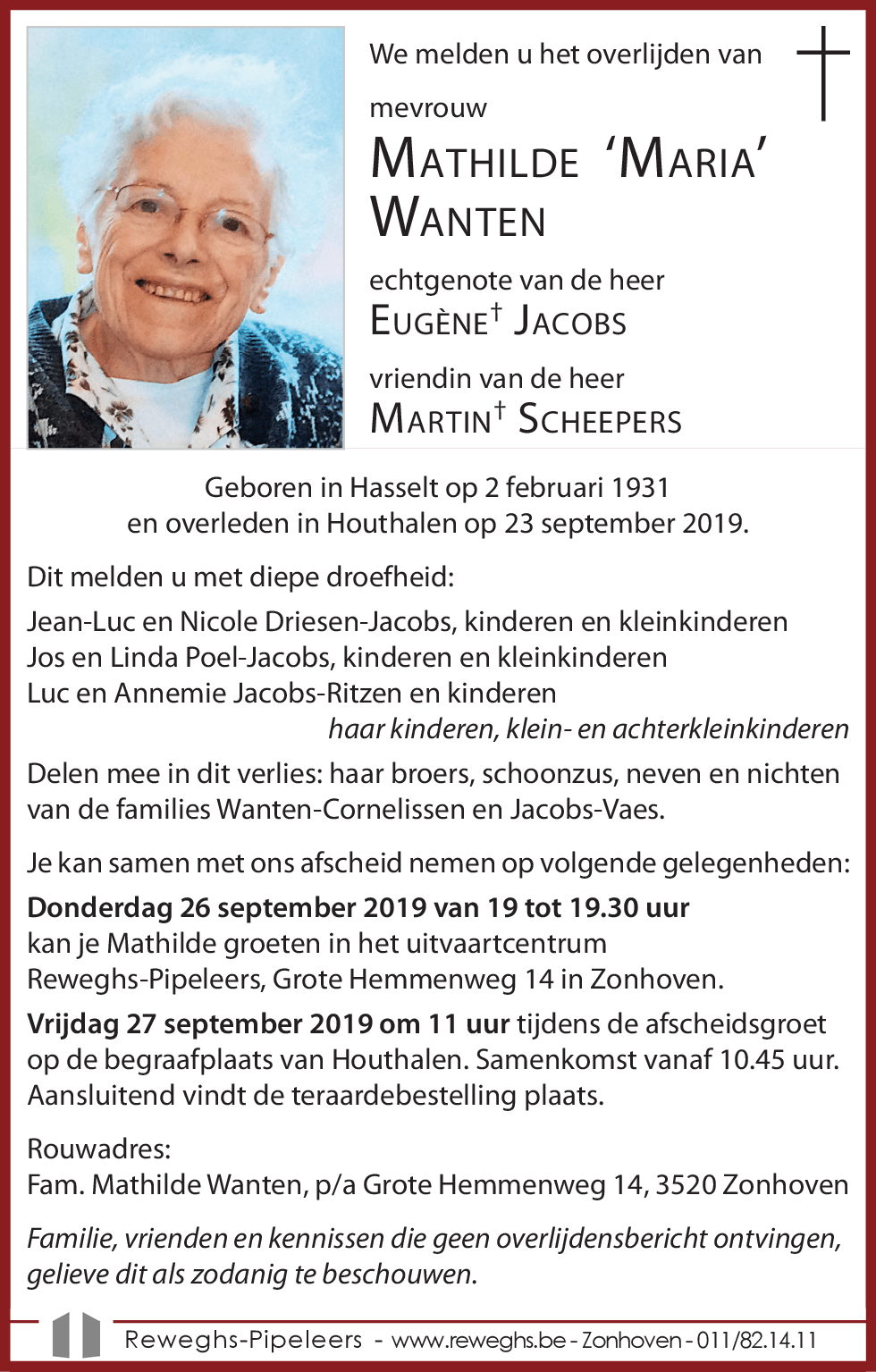 Mathilde 'Maria' Wanten