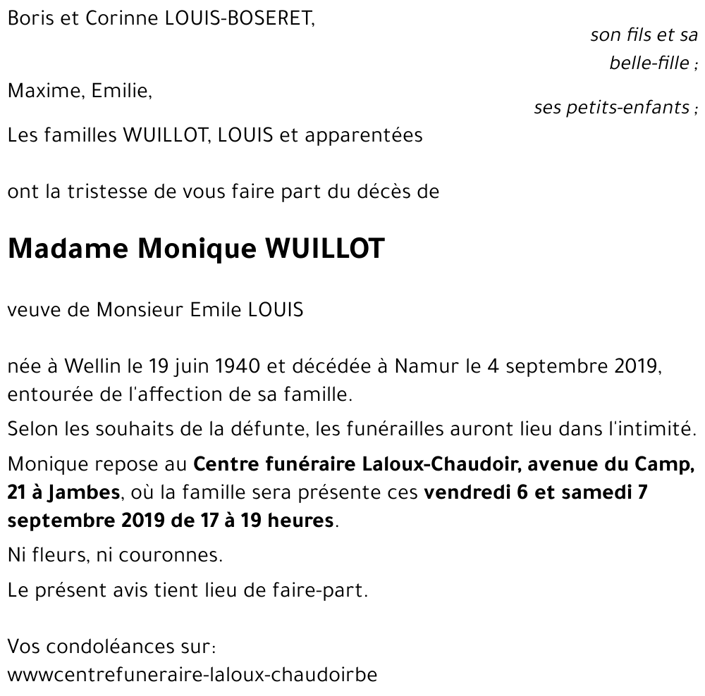 Monique WUILLOT