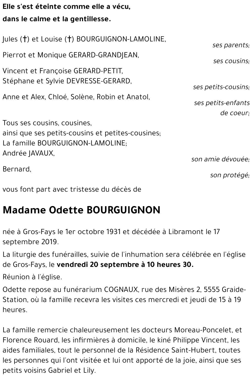Odette BOURGUIGNON
