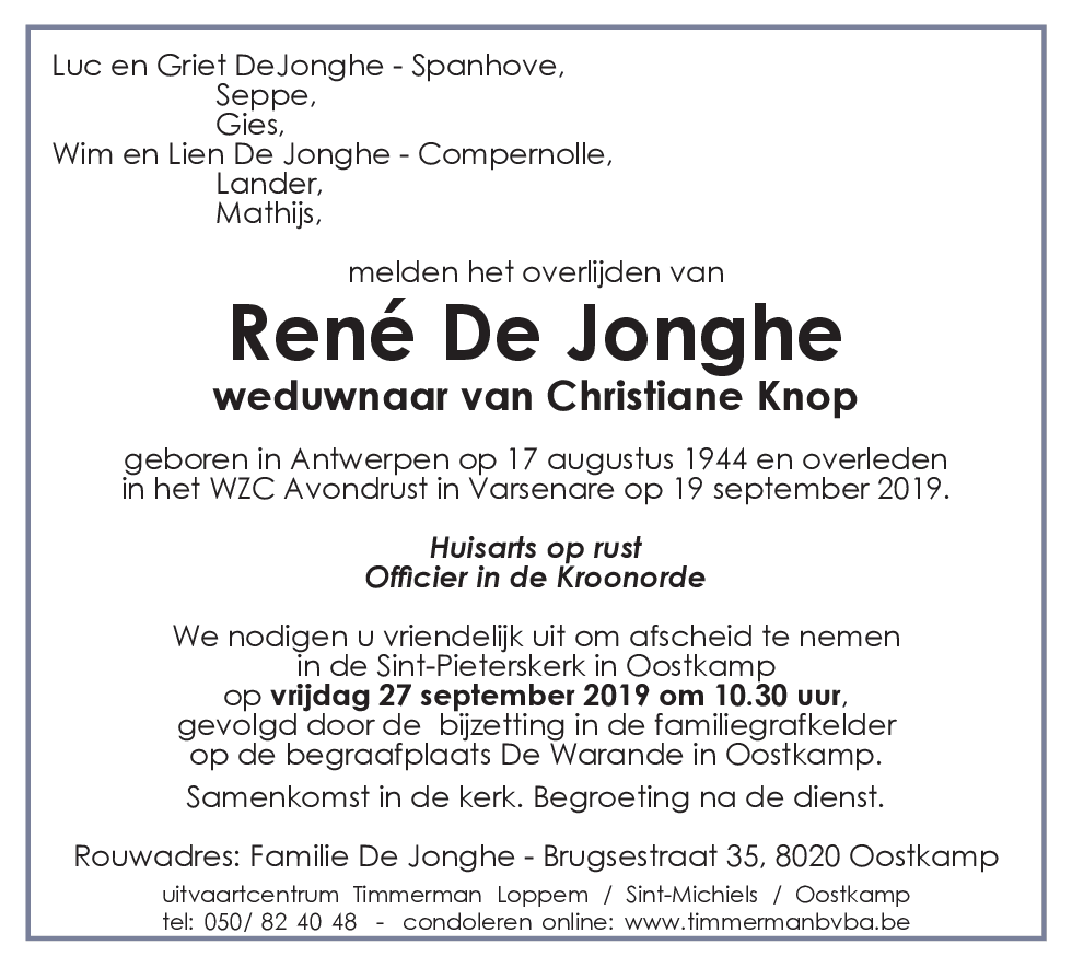 René De Jonghe