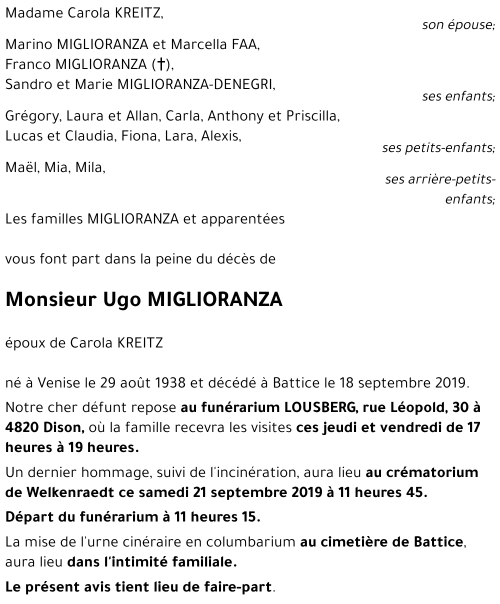 Ugo MIGLIORANZA