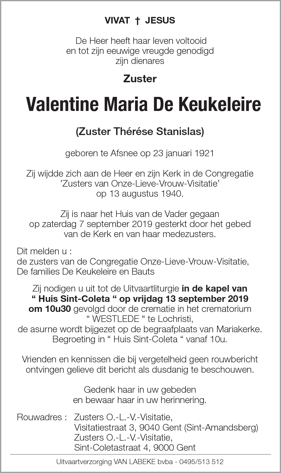 Valentine Maria De Keukeleire