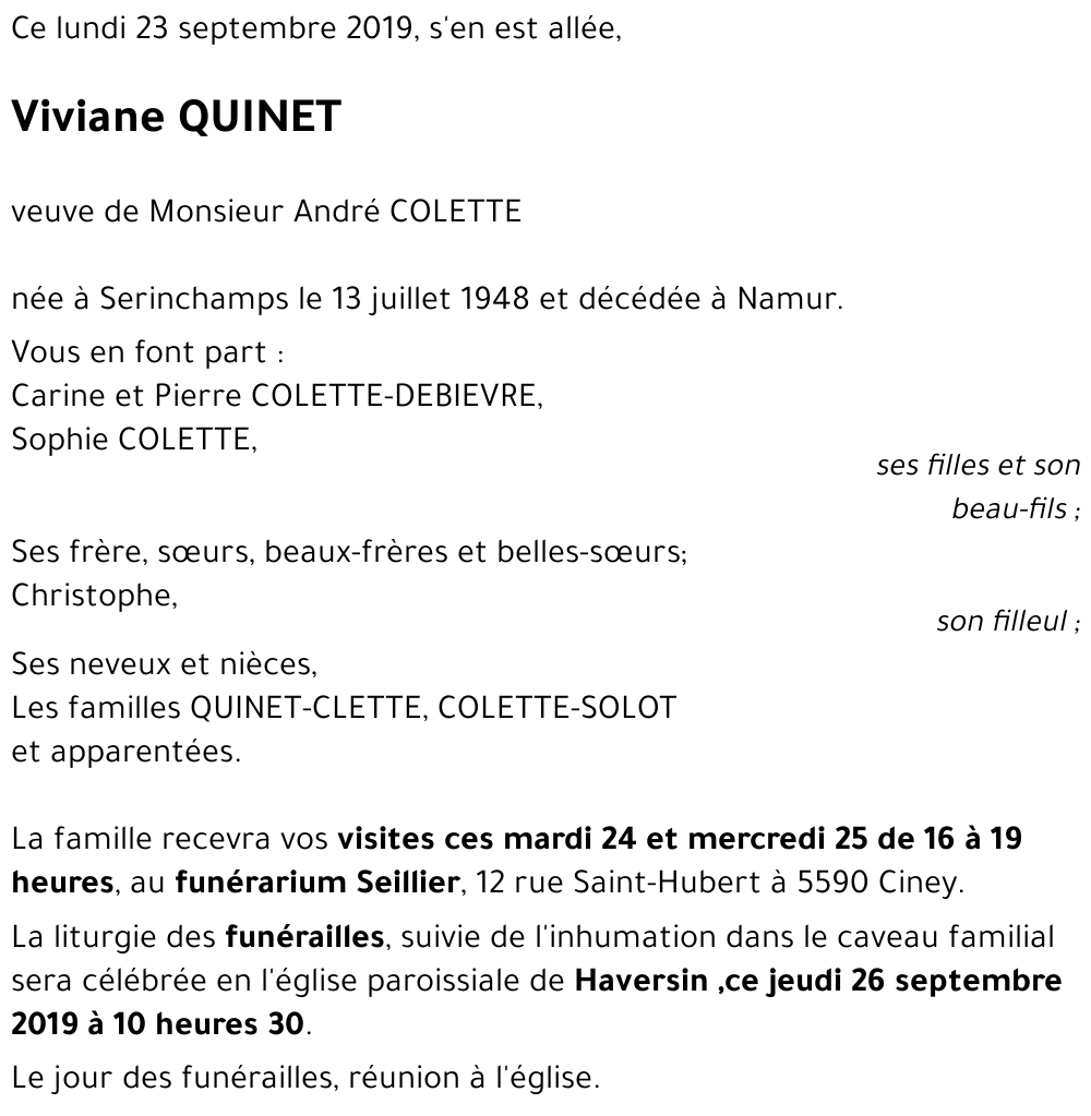 Viviane QUINET