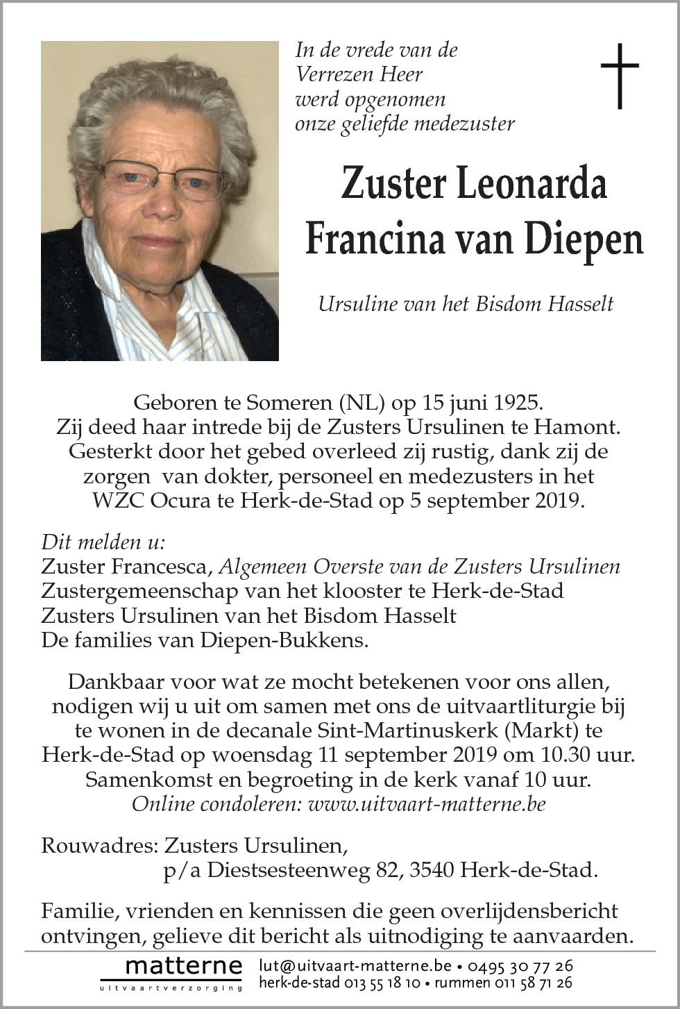 Zuster Leonarda Francina van Diepen