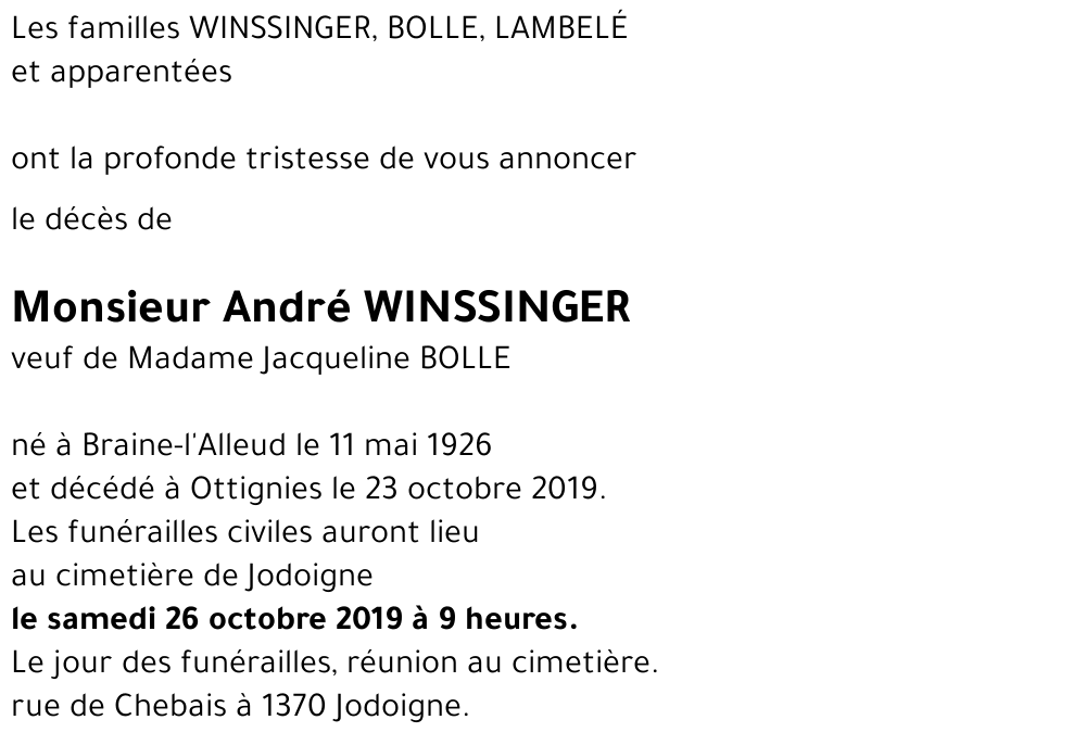 André WINSSINGER