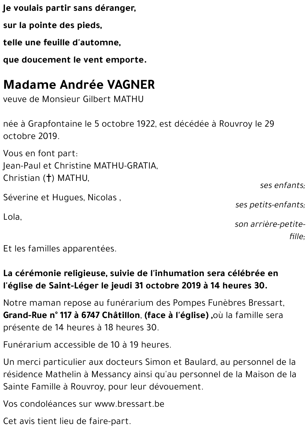 Andrée VAGNER 