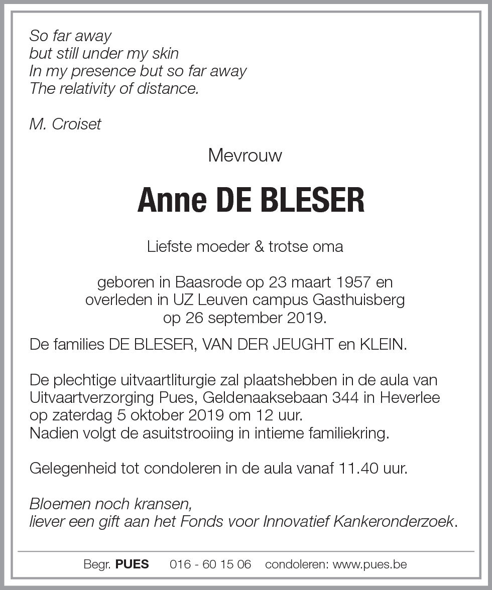 Anne De Bleser