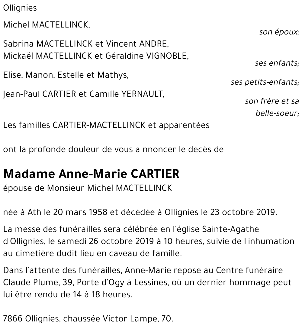 Anne-Marie CARTIER