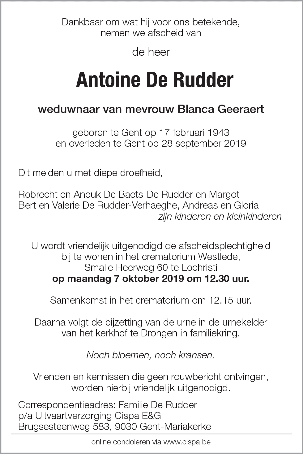 Antoine De Rudder