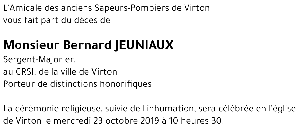 Bernard JEUNIAUX 