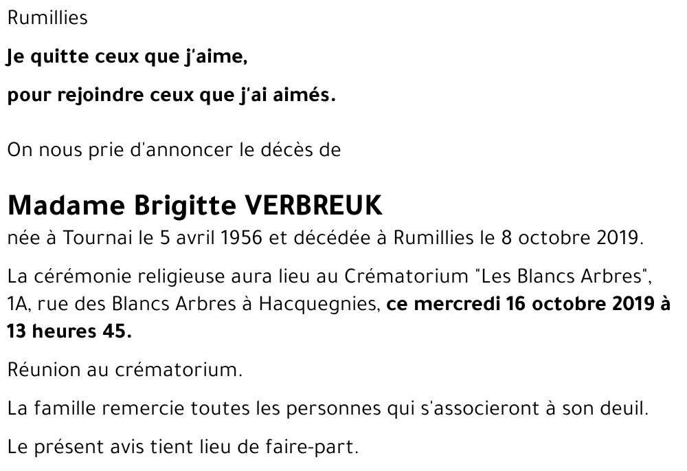 Brigitte VERBREUK