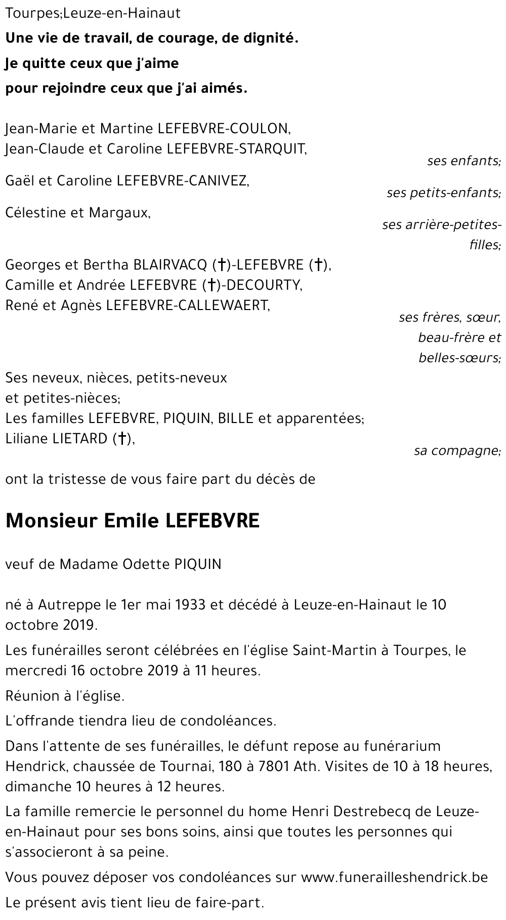 Emile LEFEBVRE