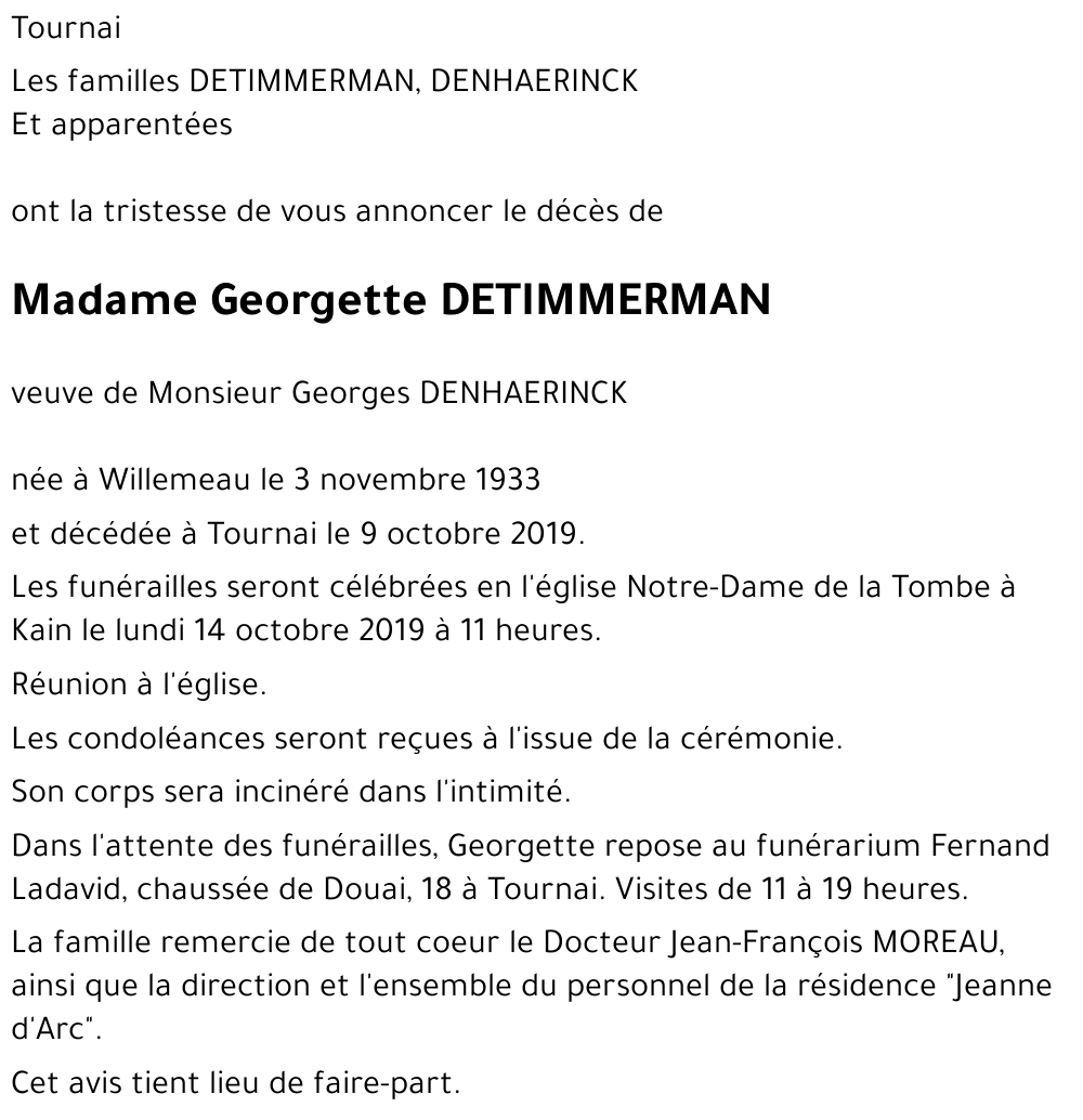 Georgette DETIMMERMAN